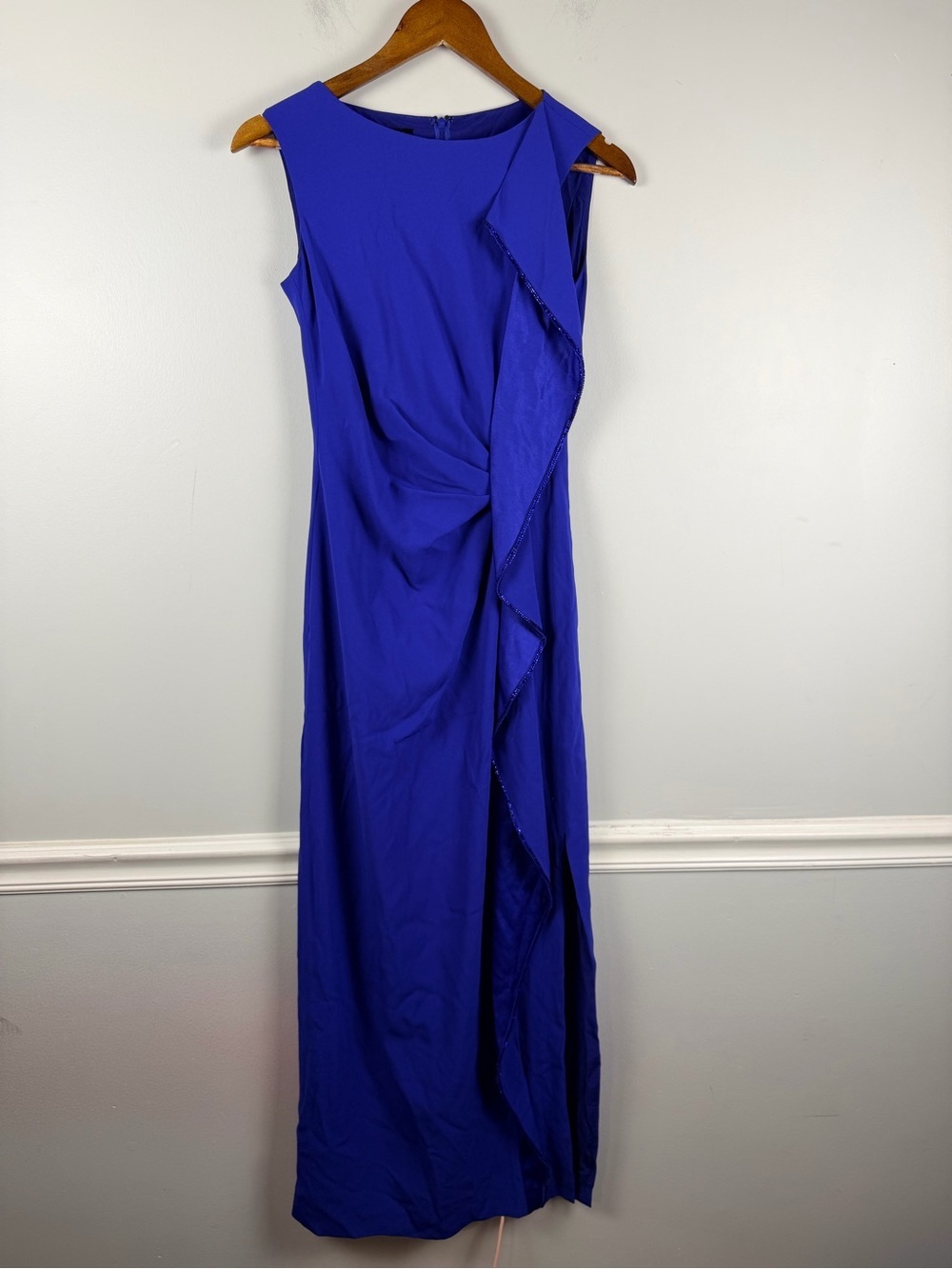 Escada Cobalt Blue Sleeveless Floor Length Gown size 34 / USA 4